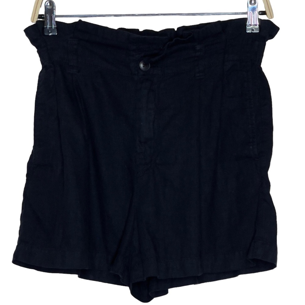 Madewell Linen Blend Size 4 Black Paperbag Shorts - Picture 2 of 6